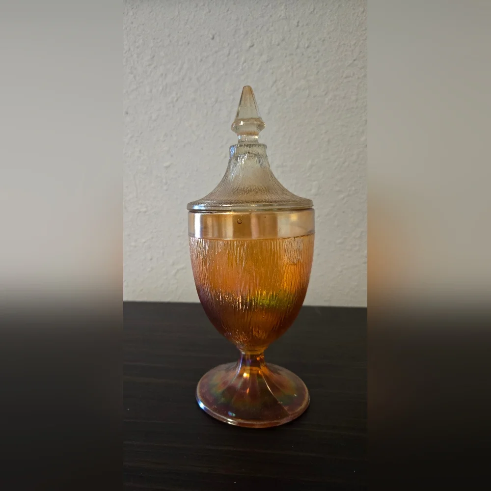 1920 Marigold Finlandia Carnival Glass Candy Dish - Picture 1 of 2